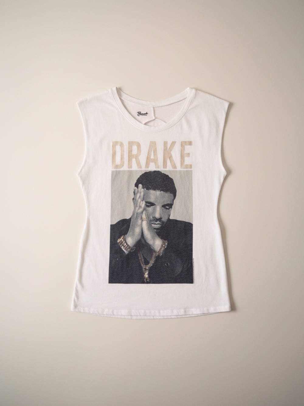Bravado Drake Official Merch Twist Back Cutout Tank Top White Graphic Size Small